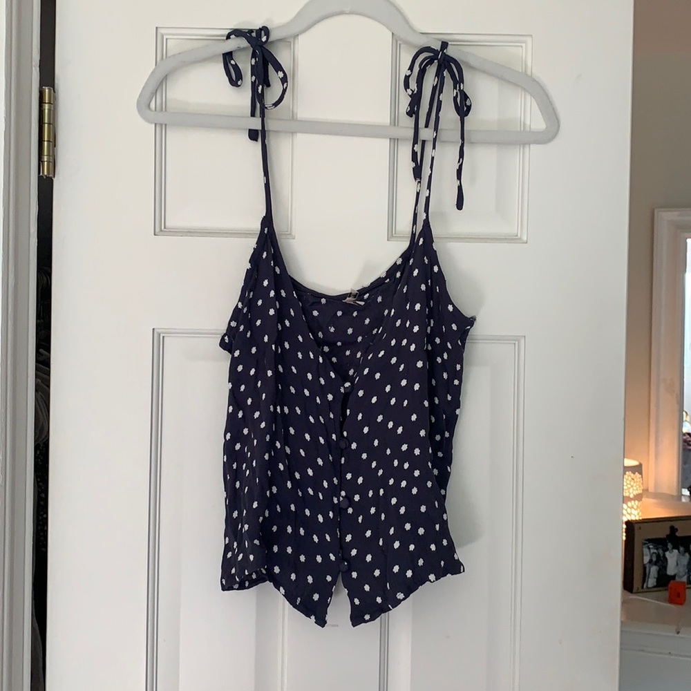 Navy and White Tank Top